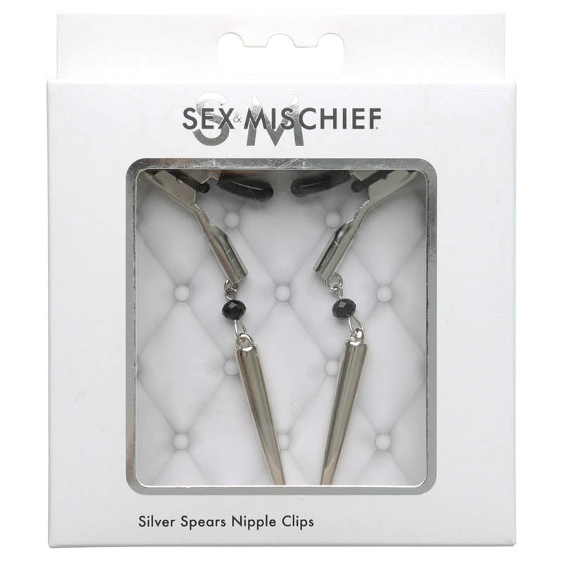 Sex &amp; Mischief Silver Spears Nipple Clips