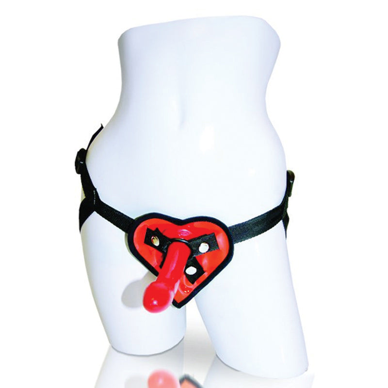 SportSheet Heart Harness &amp; Dildo - Non-retail Packaging