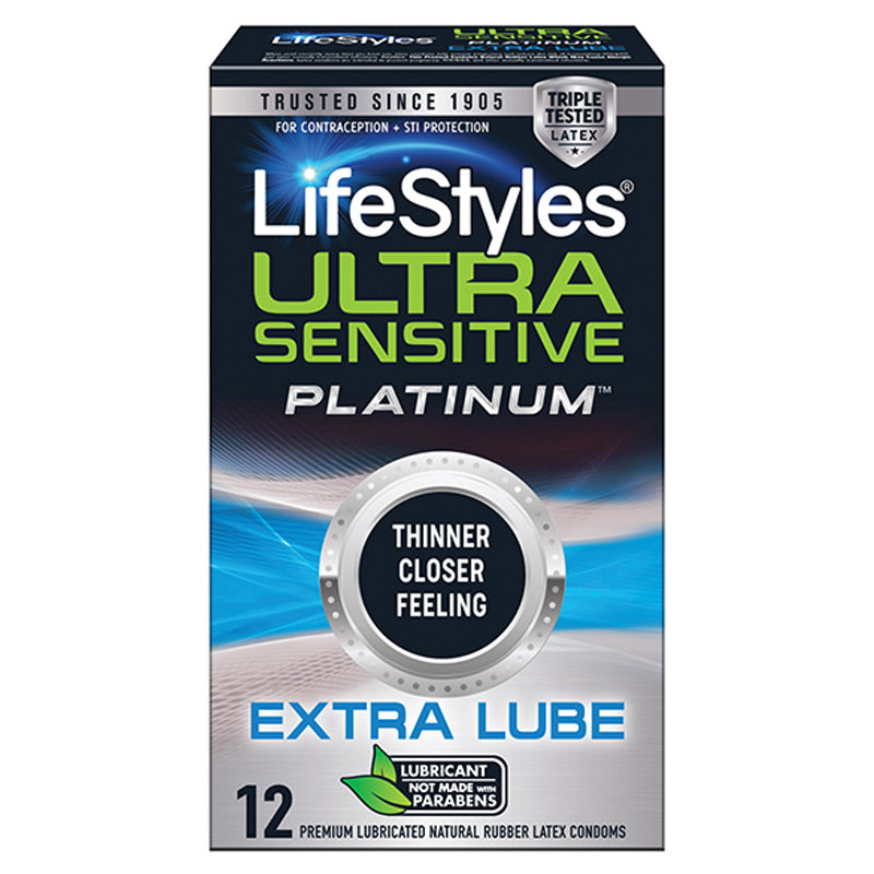 LifeStyles Ultra Sensitive Platinum Extra Lube Condoms