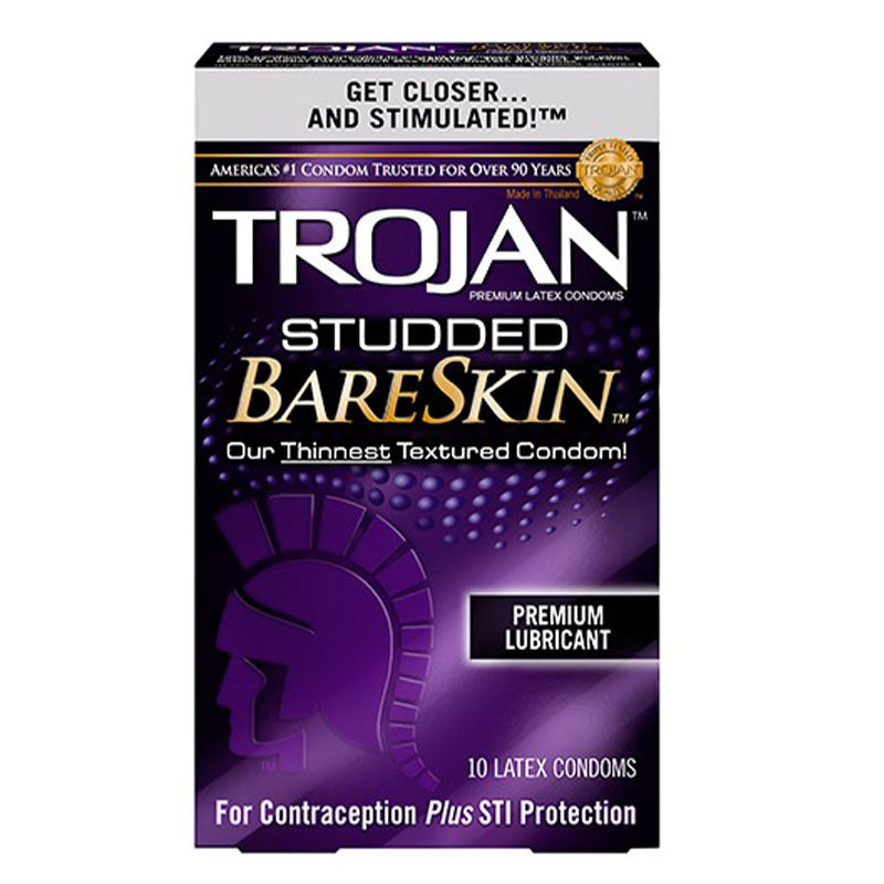 Trojan Studded Bareskin Condoms 10 Pack