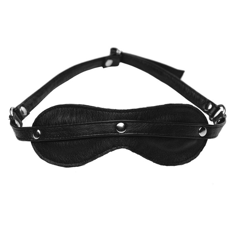 Blacked Out Padded Leather Blindfold