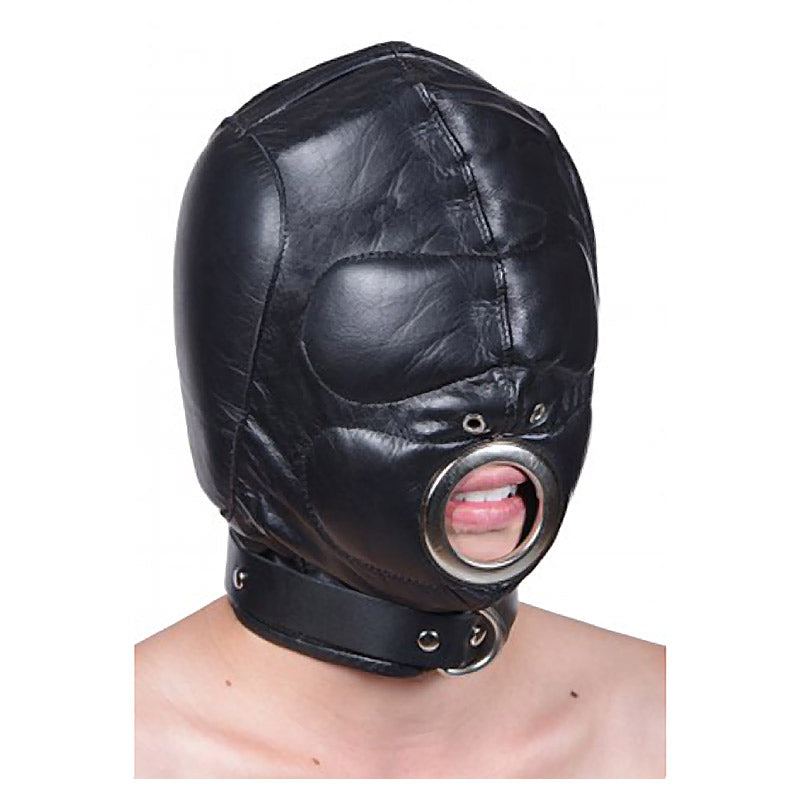 Leather Padded Hood with Mouth Hole