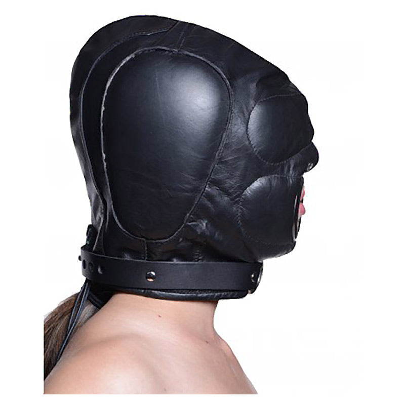 Leather Padded Hood with Mouth Hole