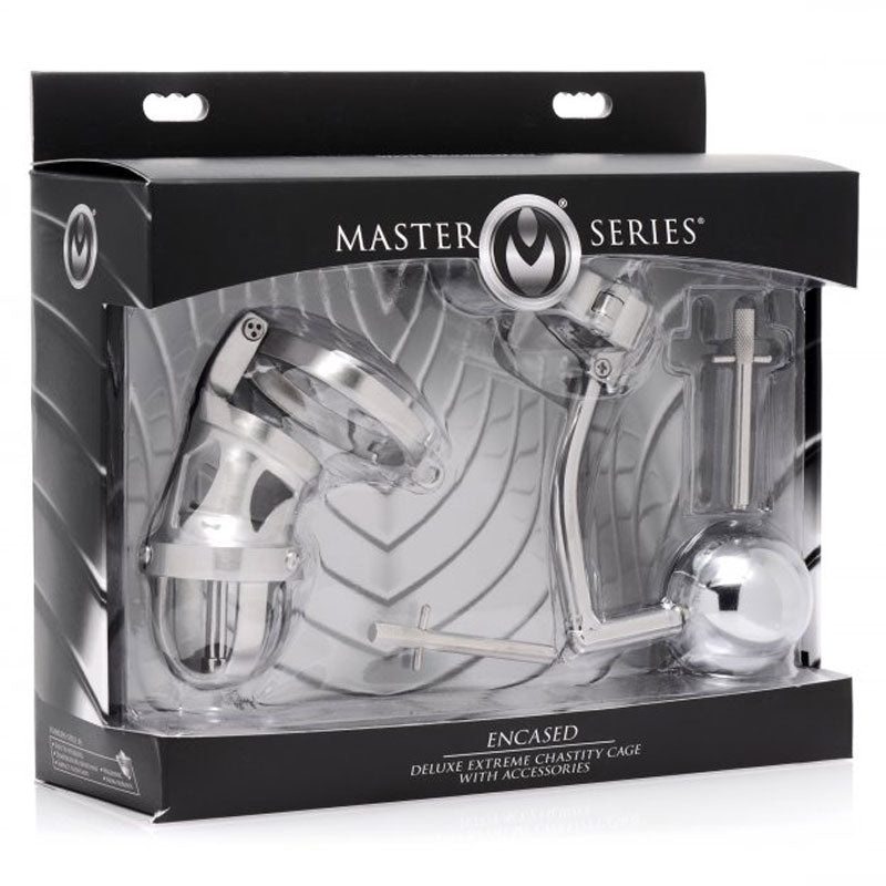 Encased Extreme Chastity Cage with Accessories