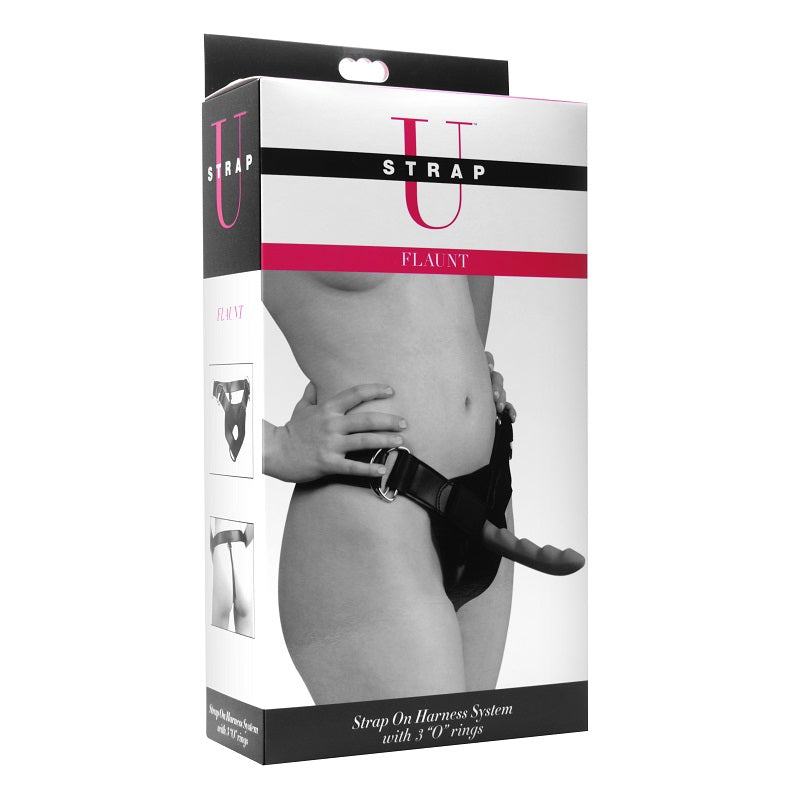 Flaunt l Strap On Harness System With 3 Inch O Inch Rings