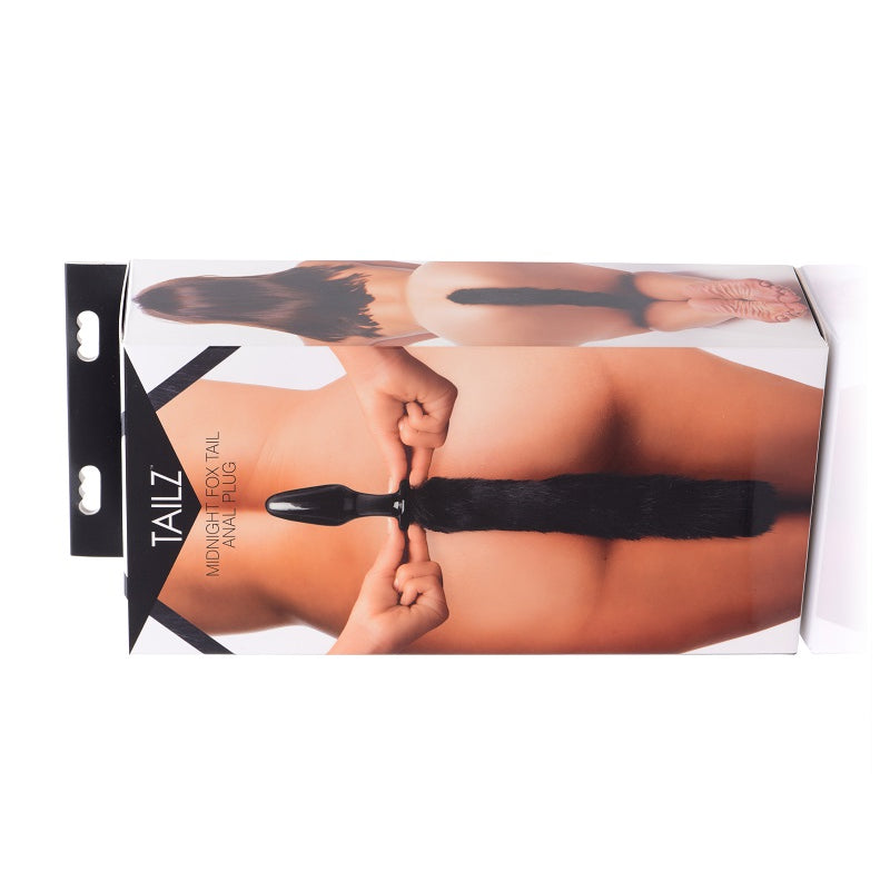 Midnight Fox Glass Butt Plug with Tail