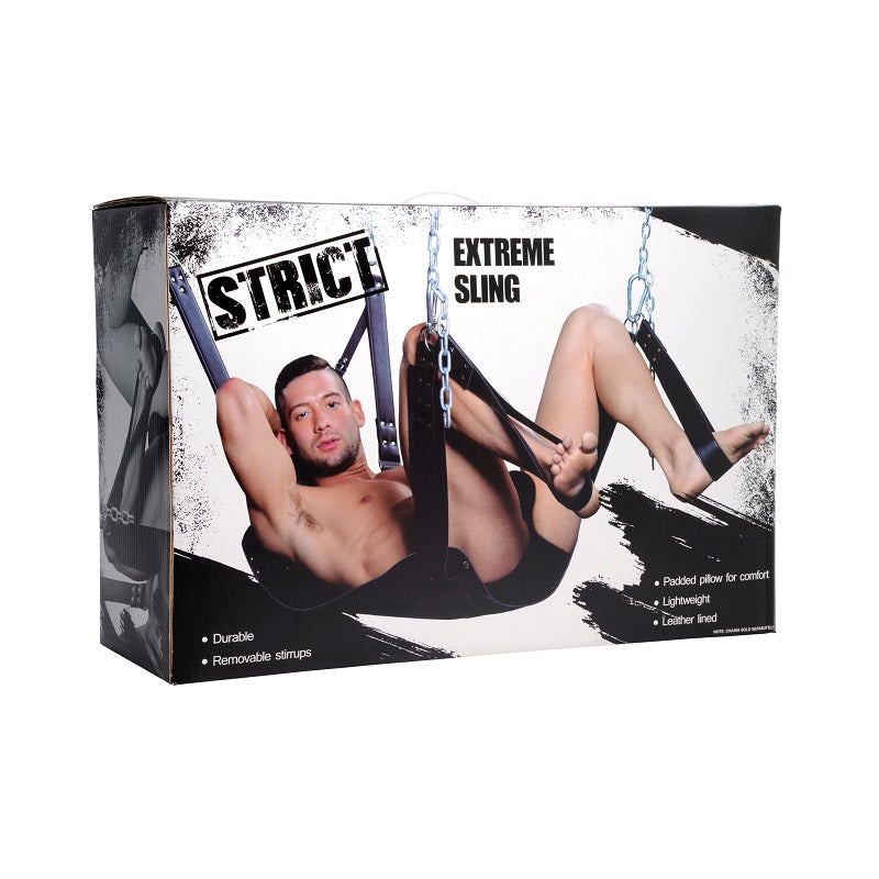 Leather Bondage Swing with Stirrups and Pillow