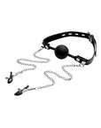 Silicone Ball Gag with Nipple Clamps