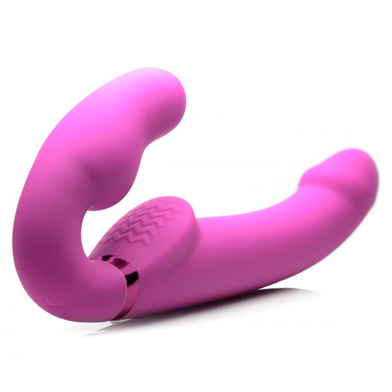 10x Evoke Ergo Fit Inflatable &amp; Vibrating Silicone Strapless Strap-on