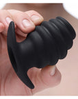 Silicone Ribbed Hollow Anal Plug - Medium