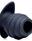 Silicone Ribbed Hollow Anal Plug - Small