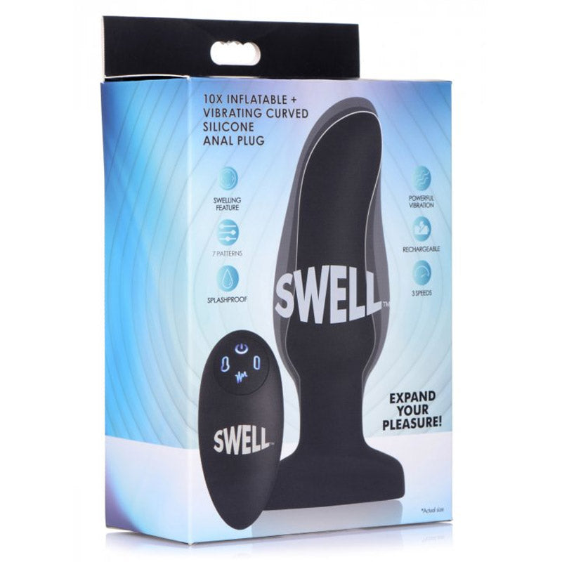 Worlds First Remote Control Inflatable 10X Vibrating Curved Silicone Anal Plug