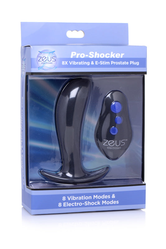 Pro-Shocker 8X Vibrating &amp; E-Stim Silicone Prostate Plug