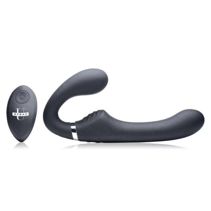 Mighty Rider 10X Vibrating Silicone Strapless Strap-On