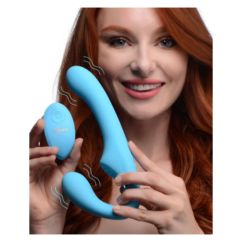Mighty Rider 10X Vibrating Silicone Strapless Strap-On