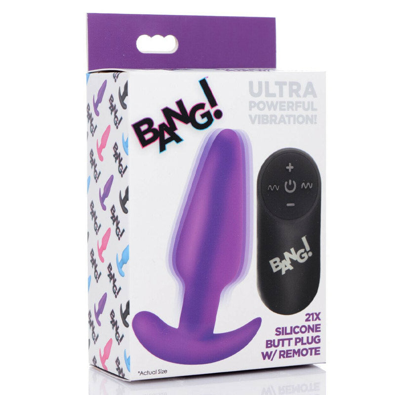 Bang 21X Vibrating Silicone Butt Plug With Remote Control