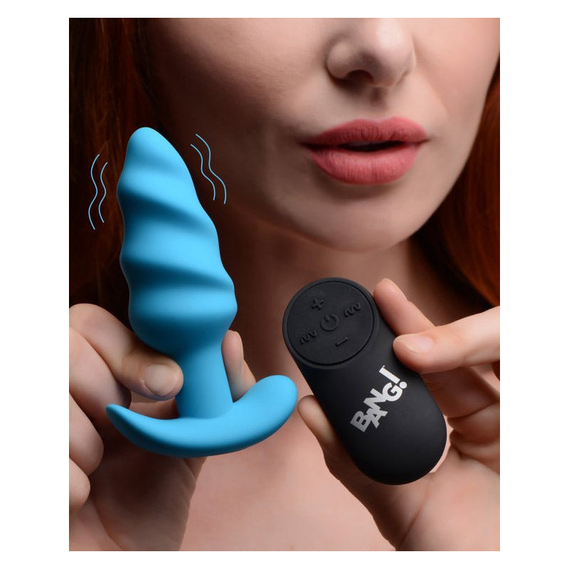 Bang 21X Vibrating Silicone Swirl Butt Plug With Remote Control