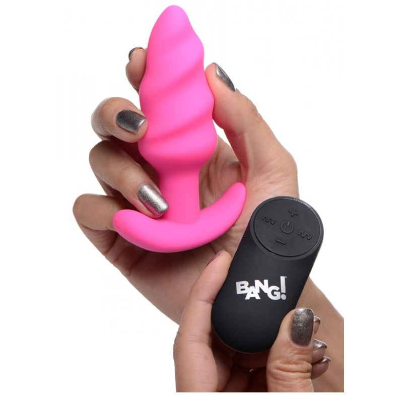 Bang 21X Vibrating Silicone Swirl Butt Plug With Remote Control