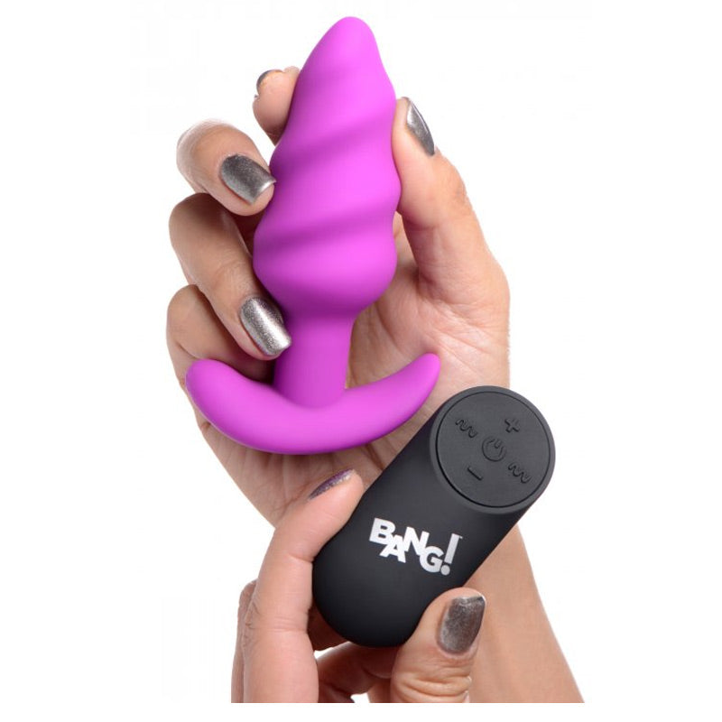 Bang 21X Vibrating Silicone Swirl Butt Plug With Remote Control