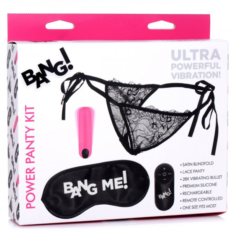 Bang Power Panty Lace Panties, Bullet, &amp; Blindfold Kit