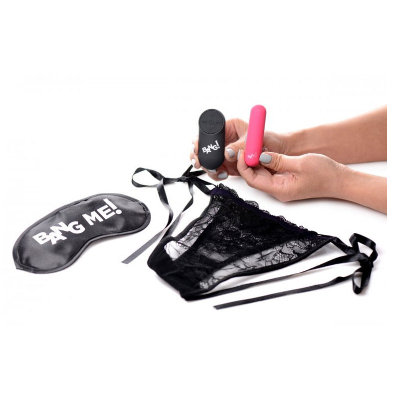 Bang Power Panty Lace Panties, Bullet, &amp; Blindfold Kit