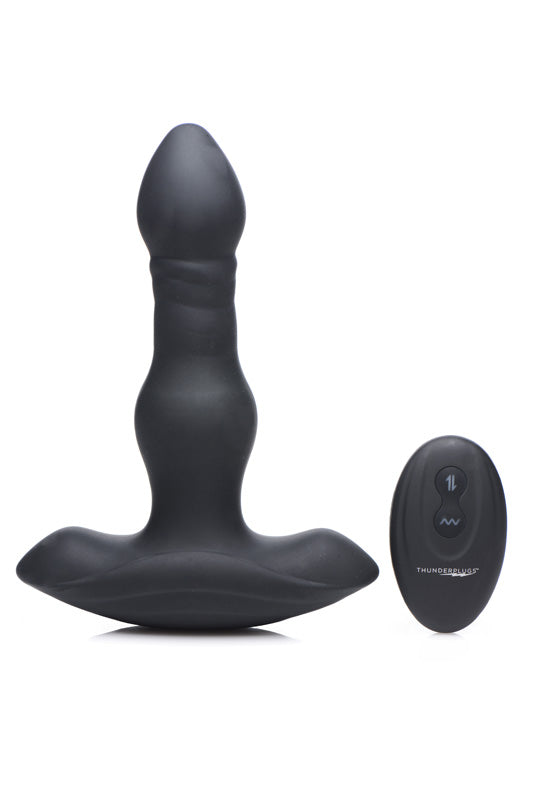 Vibrating and Thrusting Remote Control Silicone Anal Plug