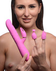 10X Versa-Thrust Vibrating and Thrusting Silicone Rabbit with 3 Attachments