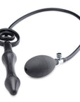 Devils Rattle Inflatable Silicone Anal Plug with Cock and Ball Ring