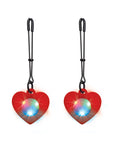 Silicone Light Up Heart Tweezer Nipple Clamps